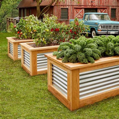 cortogated metal planter box|corrugated raised garden bed.